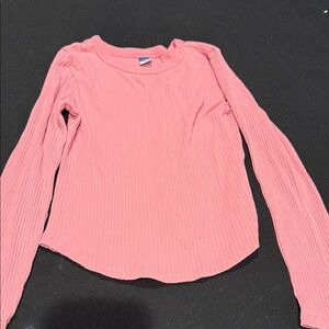 Old Navy Rose Long Sleeve Ribbed Top